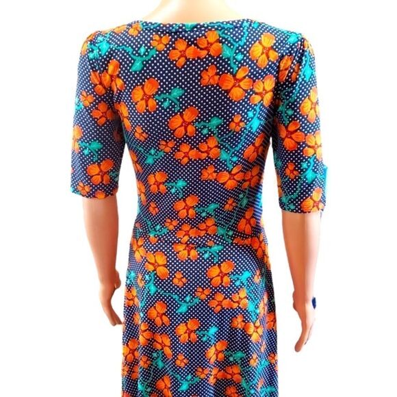 LuLaRoe Macy Polka & Floral Maxi Dress SMALL - Picture 6 of 15